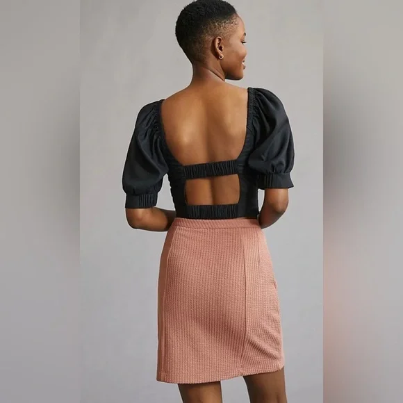 NWT Anthropologie Lace-Up Knit Mini Skirt